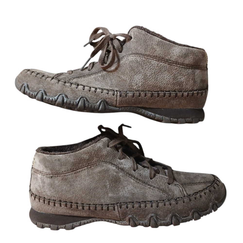 Skechers Moc Toe Chocolate Brown Suede Leather Chukka Boots
